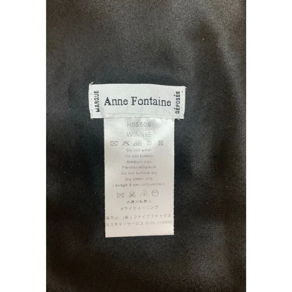 ANNE FONTAINE WINNIE black SILK clip on LAYERED NECK TIE